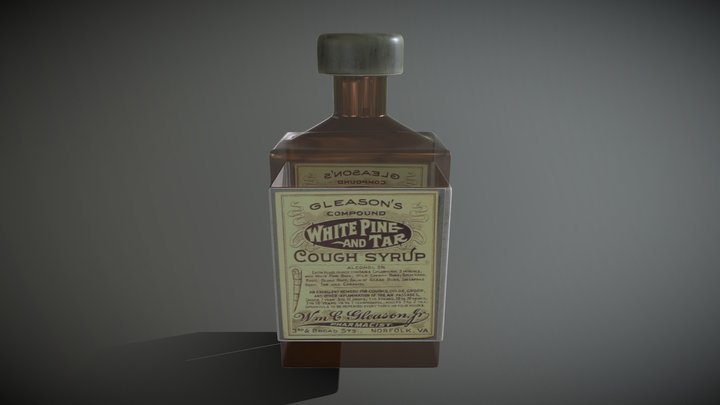 Square medicine bottle 3D Model