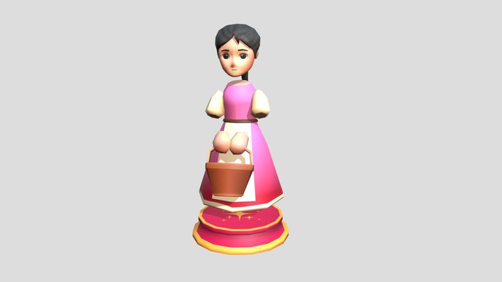 Princess Themed Chess Set - Pawn 3D Model