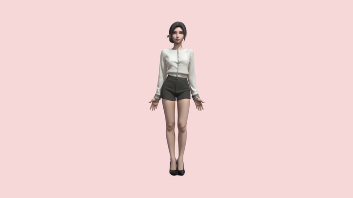 写实都市白领女性角色 3D人物模型 3D Model