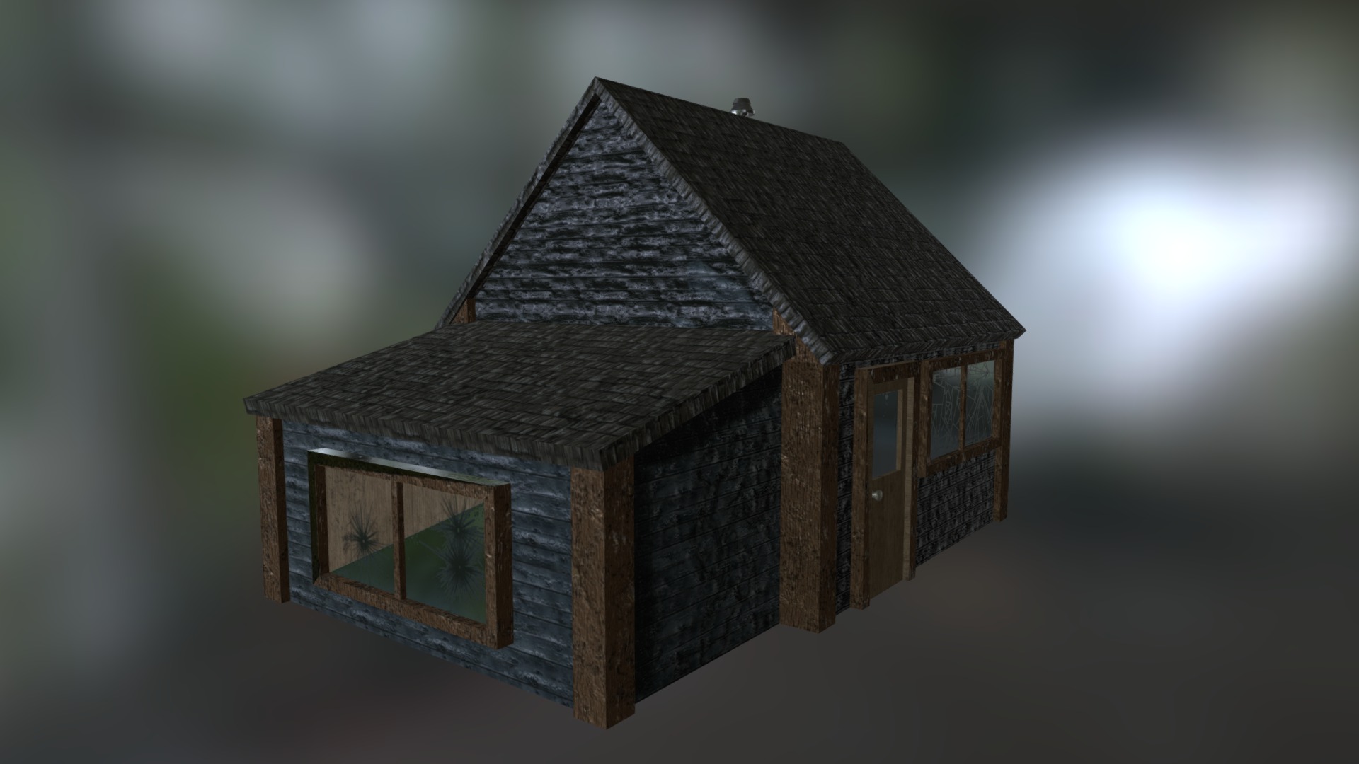 3D model Spooky House - This is a 3D model of the Spooky House. The 3D model is about a small wooden house.