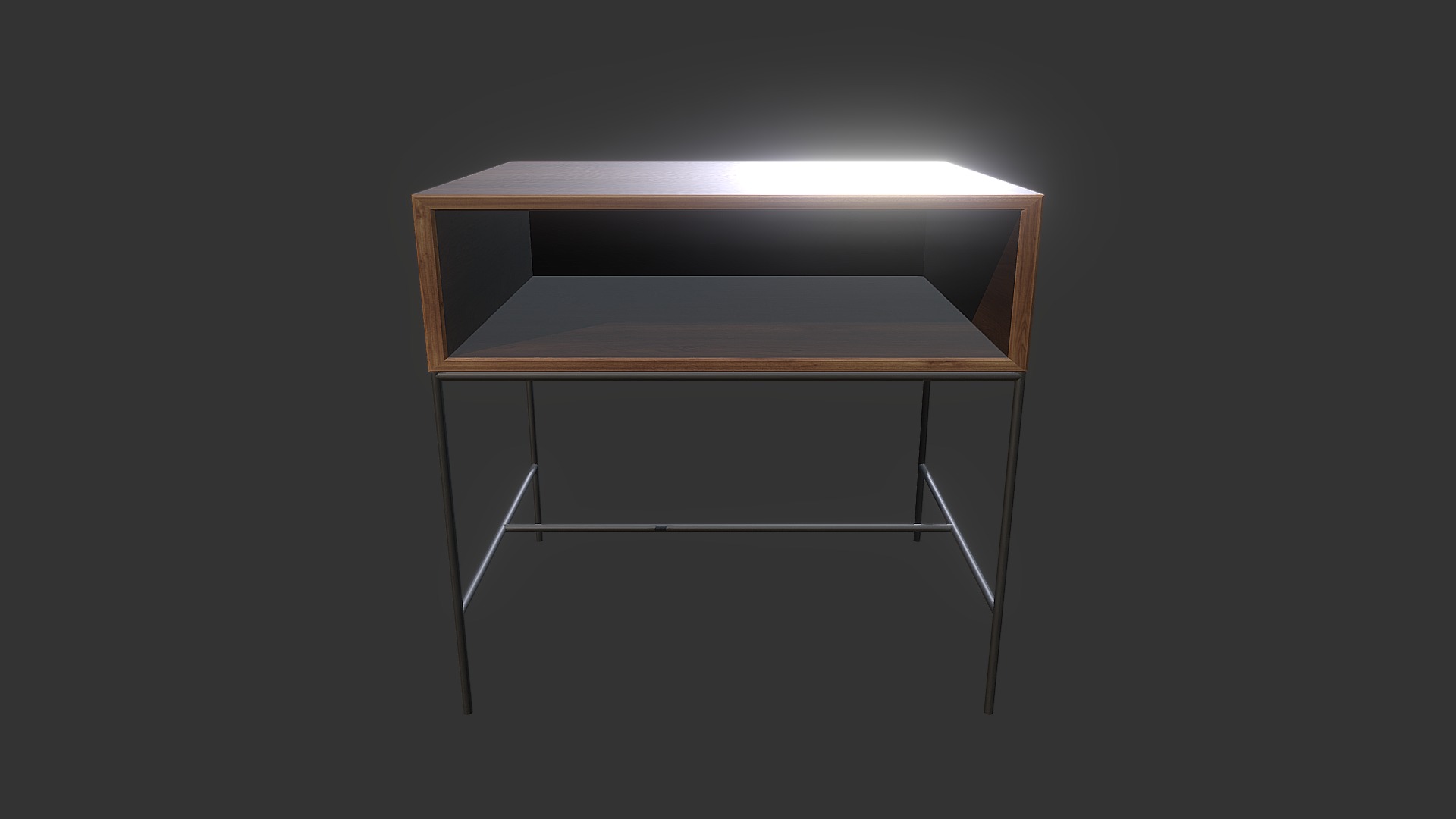 3D model Drawer 2 - This is a 3D model of the Drawer 2. The 3D model is about a wooden table with a light on top.
