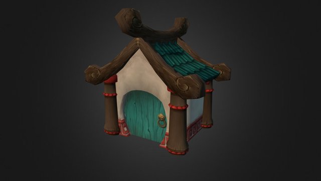 Super Low poly Handpainted Outhouse 3D Model