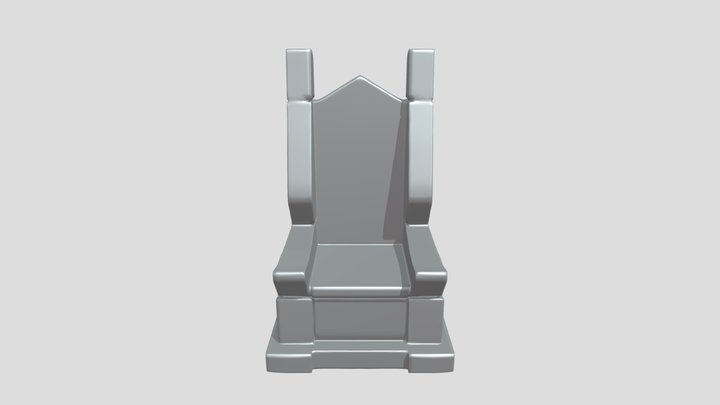 stone throne with high back 3D Model
