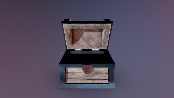 Handpainted Treasure Chest 3D Model