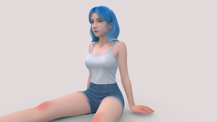 Teenage Punk girl 3D Model