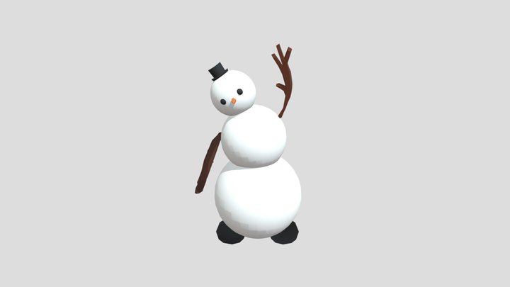 Waving Snowman 3D Model