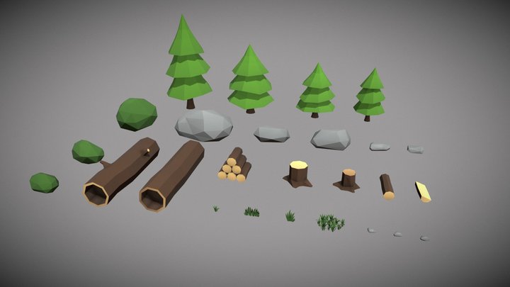 Low Poly Nature Pack 3D Model