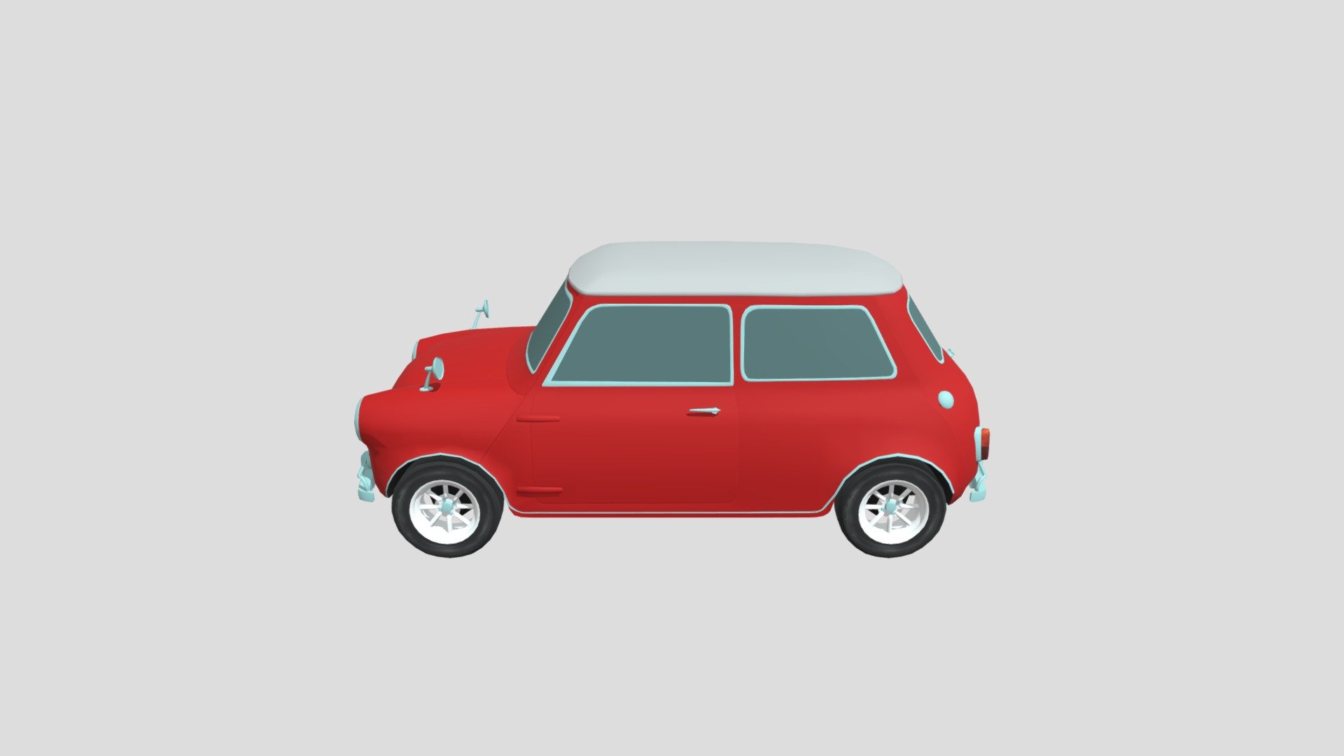 British-compact-car-low-poly-model