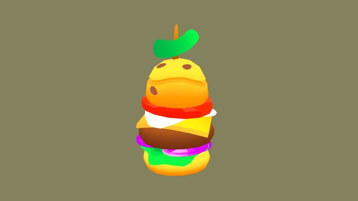 Burger low-poly 3D Model