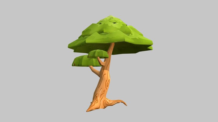 Stylised tree + handpainted texture's 3D Model