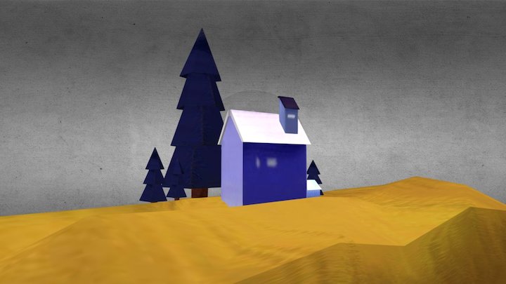Little House On The Hill 3D Model