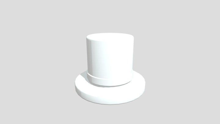 Low Poly Top Hat 3D Model