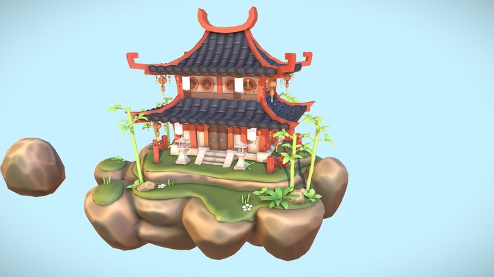 DojoLand Temple preview 3D Model