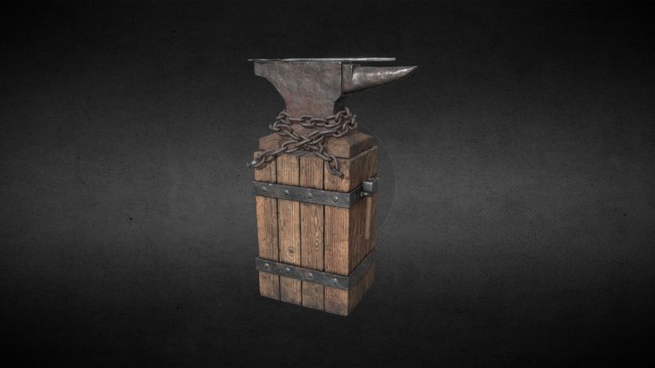 Blacksmith's anvil and tools 3D Model