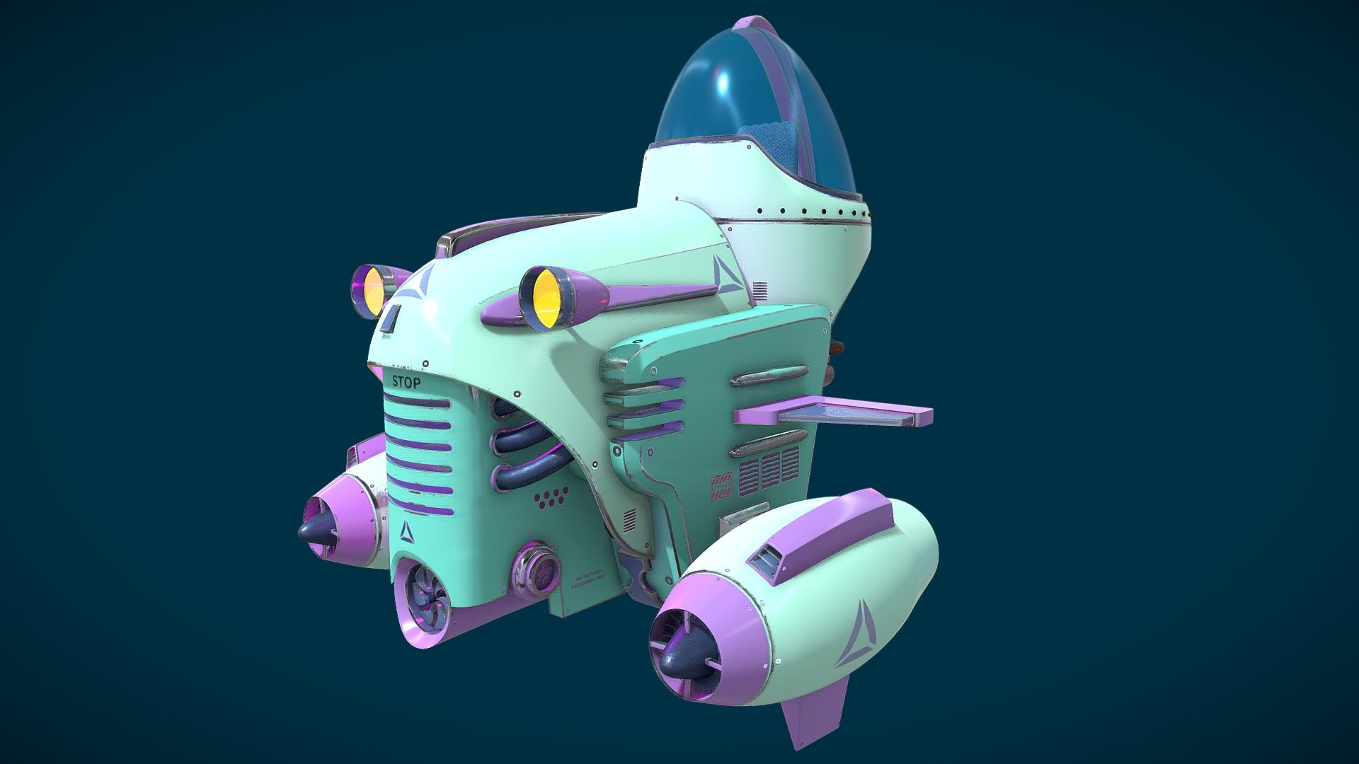 Humoro sci fi Aircraft game ready low poly NO.4 - 3D model by humoro  [942186c] - Sketchfab