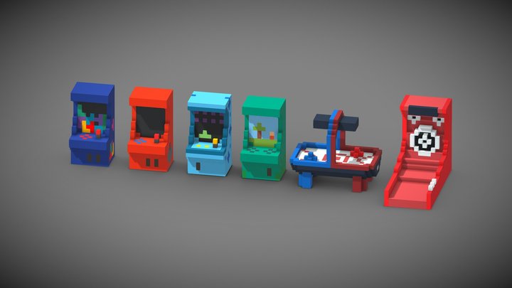 Voxel Arcade 3D Model