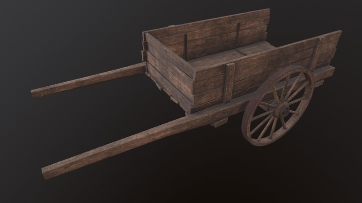 Wooden Cart 3D Model