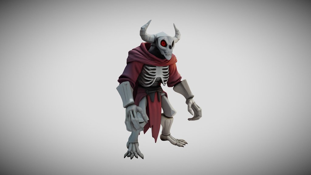 Demon Skeleton Mask Lowpoly Handpainted