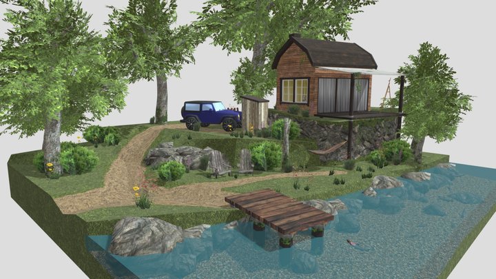 DAE Diorama - Eco House 3D Model