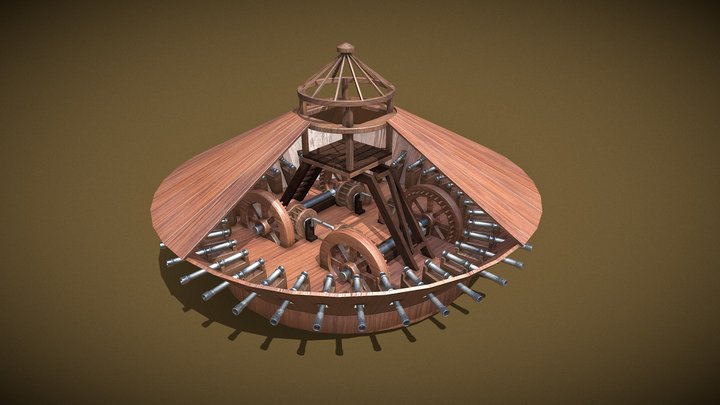 Davinci Wooden Combat Truck 3D Model