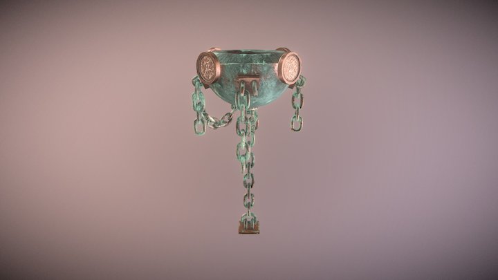 Old Chinese lamp 3D Model