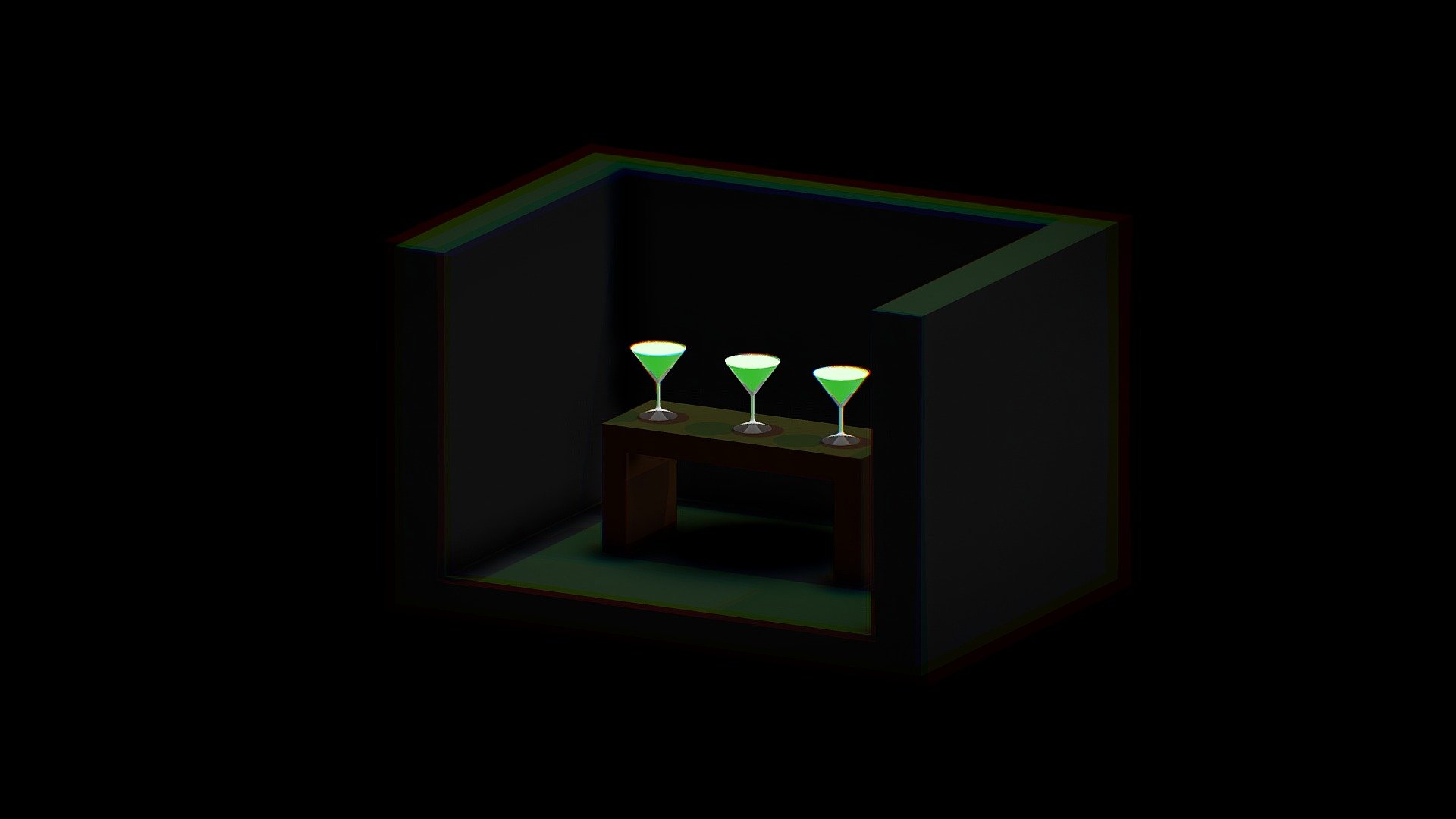 low poly cocktail's on the table