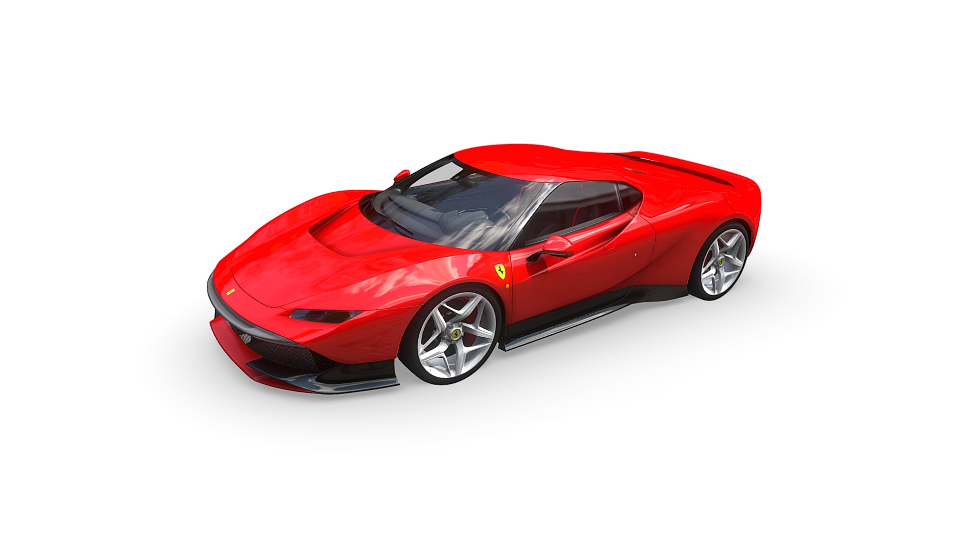3D model Ferrari SP38 Deborah 2018 - This is a 3D model of the Ferrari SP38 Deborah 2018. The 3D model is about a red sports car.