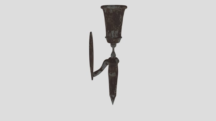Vintage Rusted Wall Sconce – Game Ready 3D Model 3D Model