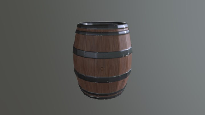 Wood Barrel 3D Model