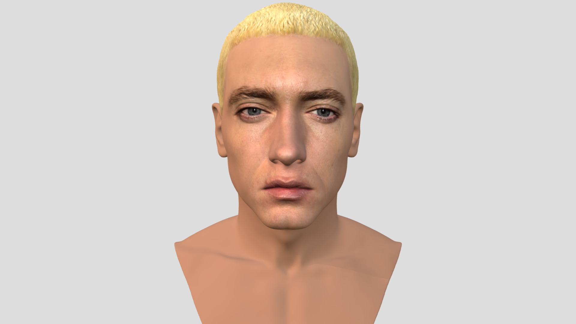 3D model Eminem bust for full color 3D printing - This is a 3D model of the Eminem bust for full color 3D printing. The 3D model is about a person with a bald head.