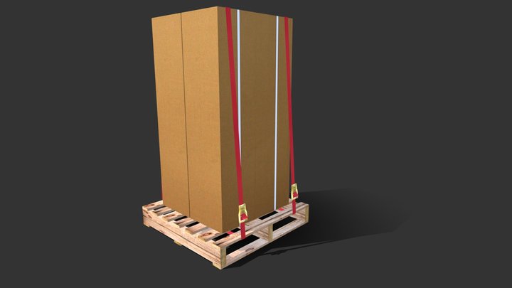 Warehouse Wooden Pallets With Boxes 3D Model