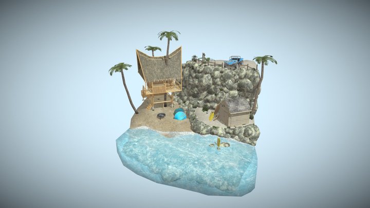 DAE Diorama - By The Ocean 3D Model
