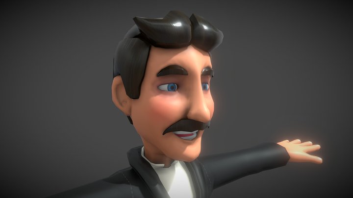 3D Model | Character | Nikola Tesla | Cartoon 3D Model