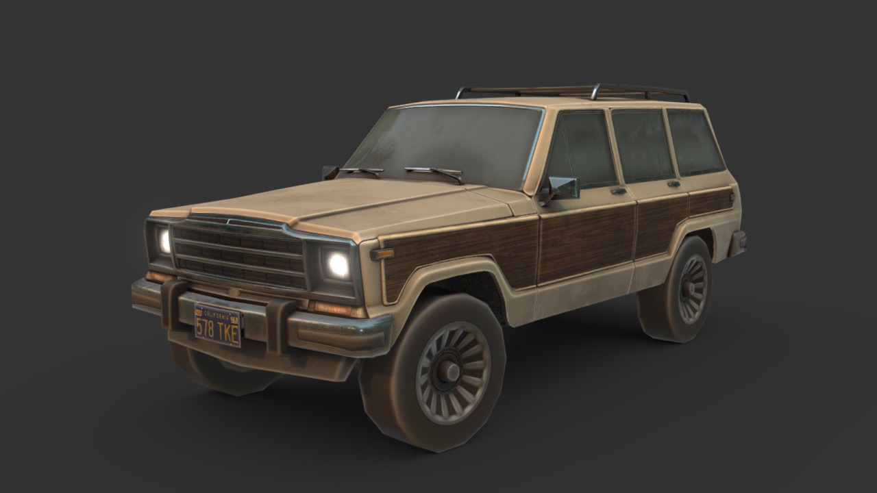 3D model Jeep Wagoneer - This is a 3D model of the Jeep Wagoneer. The 3D model is about a car parked on a white surface.