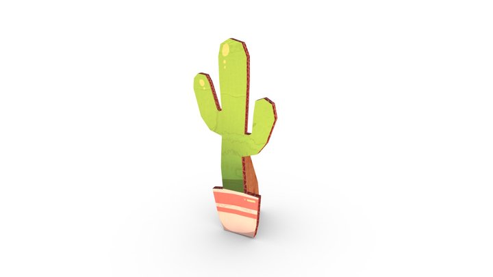 Cardboard Cacti 3D Model