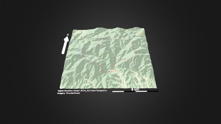 天目七尖_等高地图 – Gratis 3D-model STL