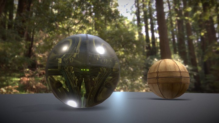 Hydraulic Sphere Bot - Forest Version 3D Model