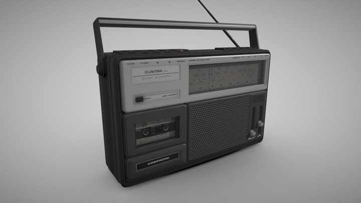 Retro Cassette Radio - Unitra Kasprzak 3D Model
