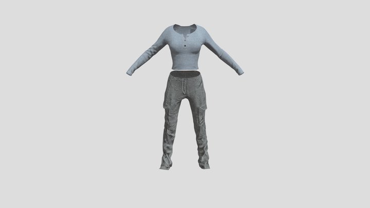 Game ready lowpoly Outfit 3D Model