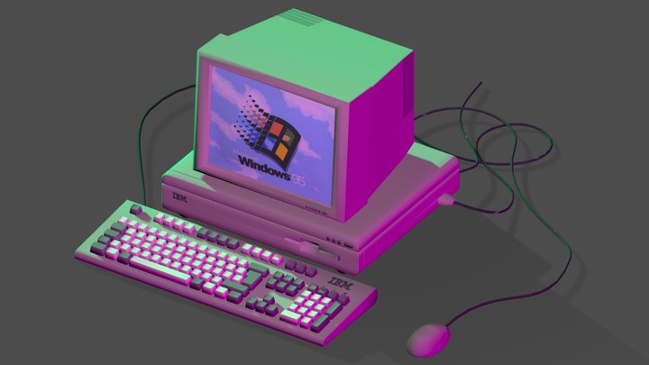 Retro computer 3D Model