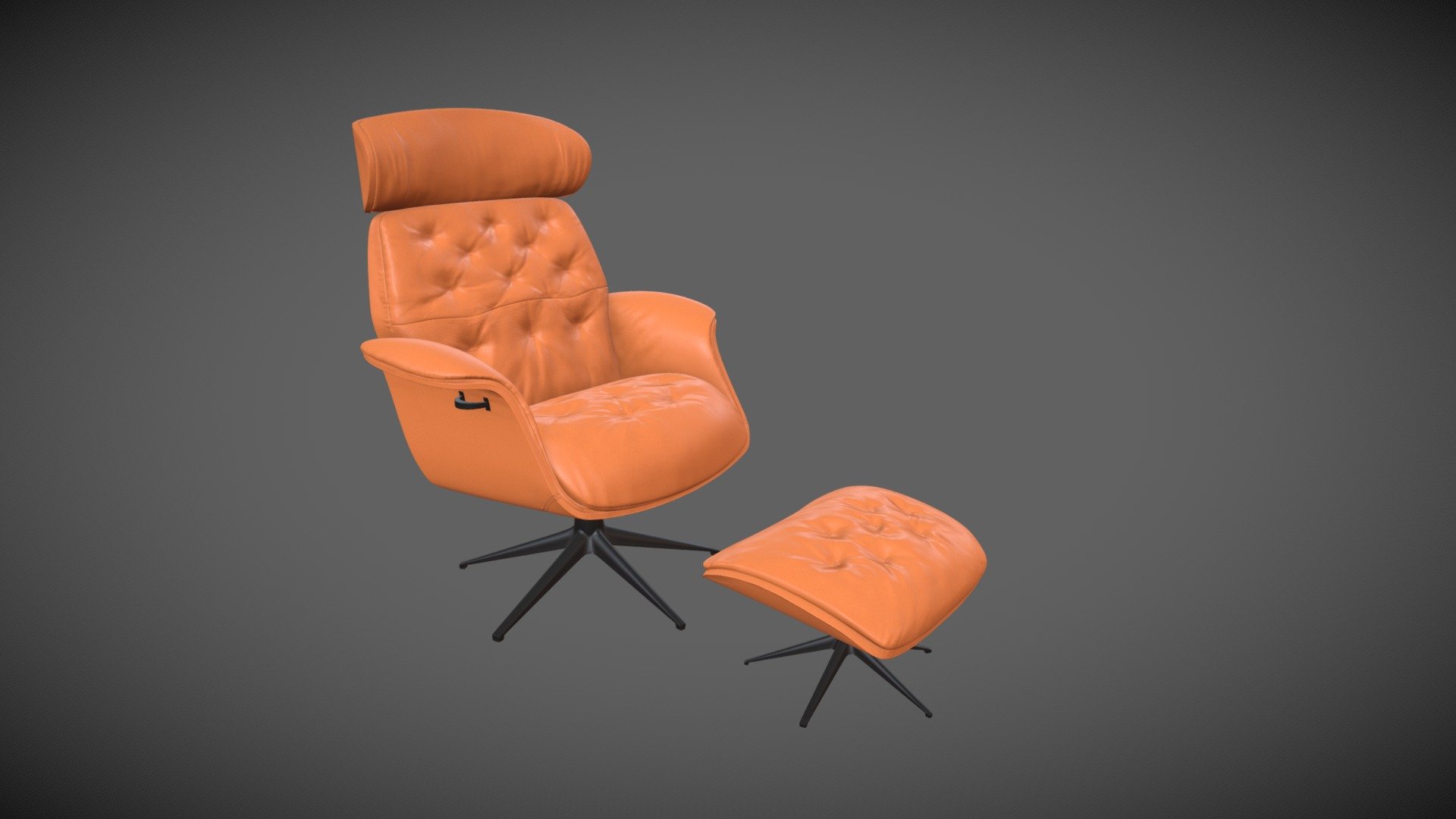 Leather chair with footrest Download Free 3D model by RP_Babu