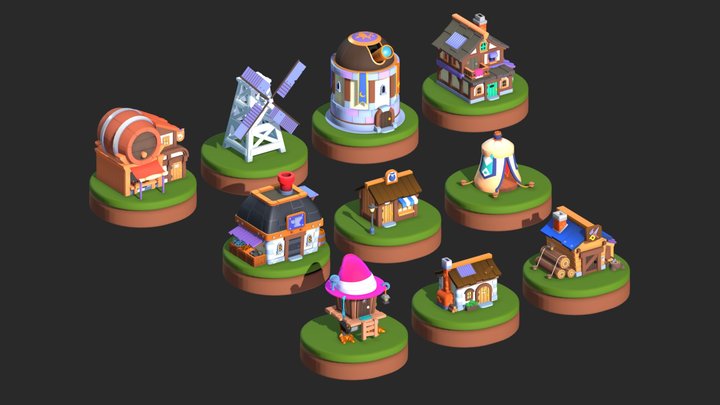 Building Set - Moonstone Island 3D Model