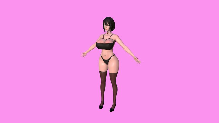 Hot girl, base pose 3D Model