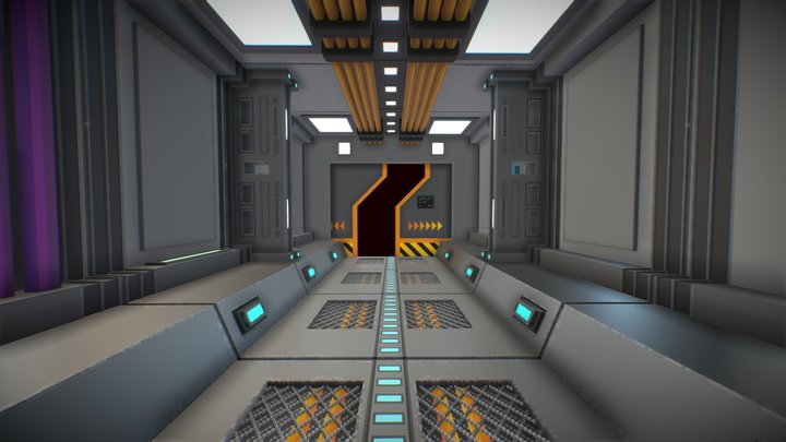Star Ship Corridor 3D Model