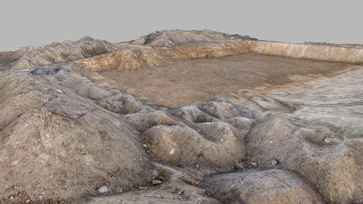 Construction dig site and heaps