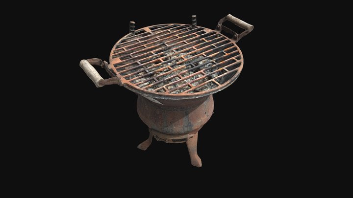 Charcoal Barbecue Grill 3D Model