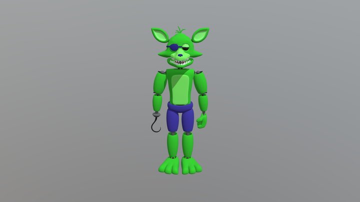 FNAF 2 Green Un-Withered Foxy 3D Model