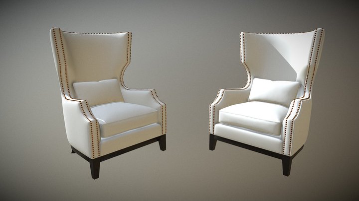 Designer model of a leather chair 3D Model