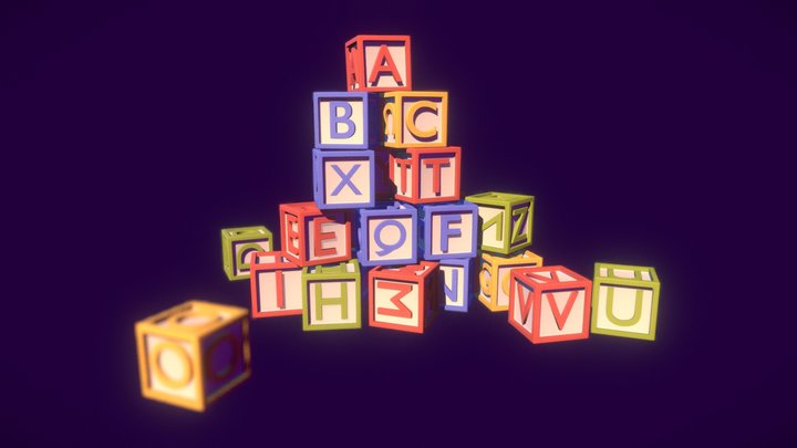 ABC Cube Toy 3D Model