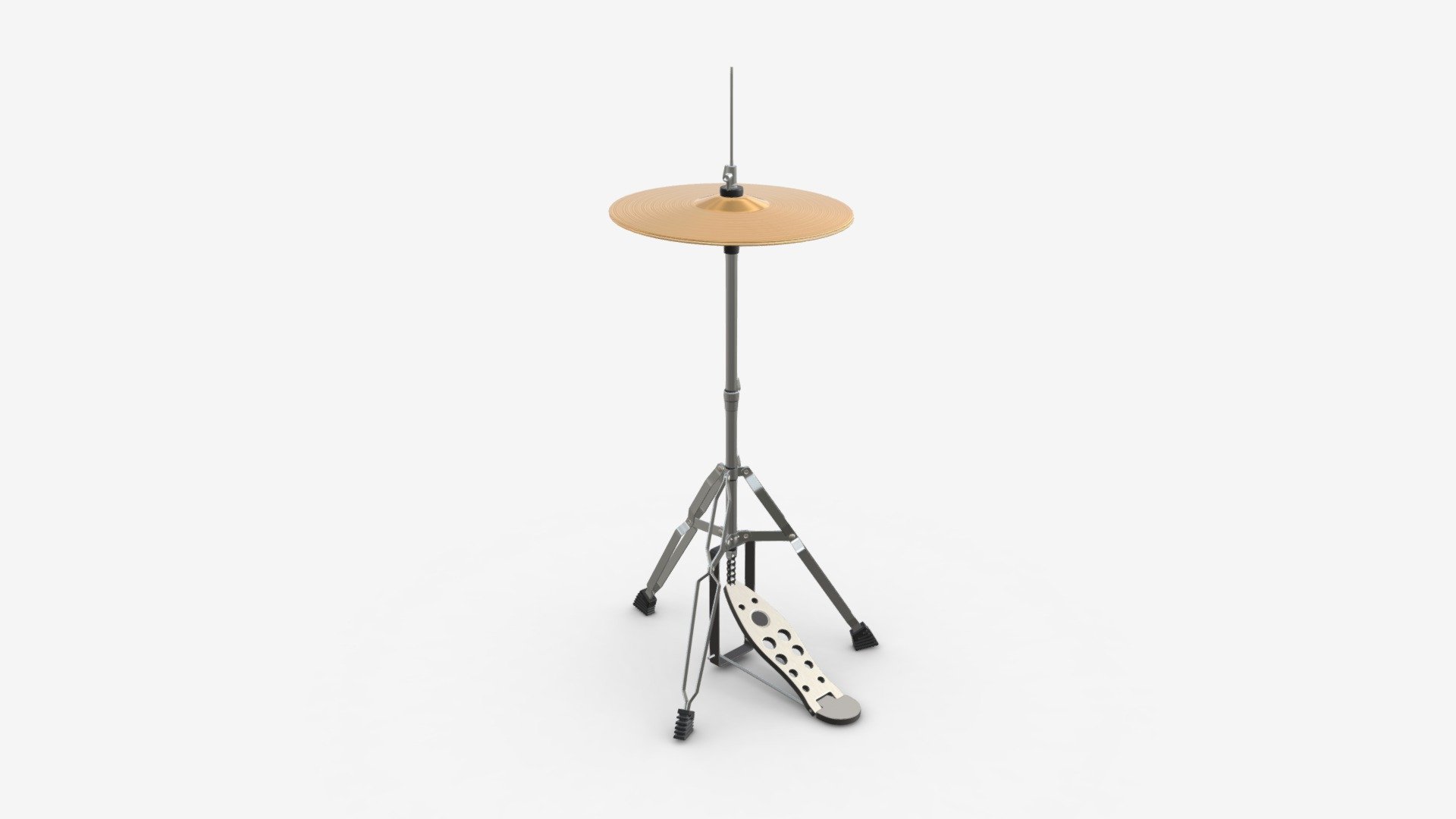 HiHat cymbals on stand Buy Royalty Free 3D model by HQ3DMOD